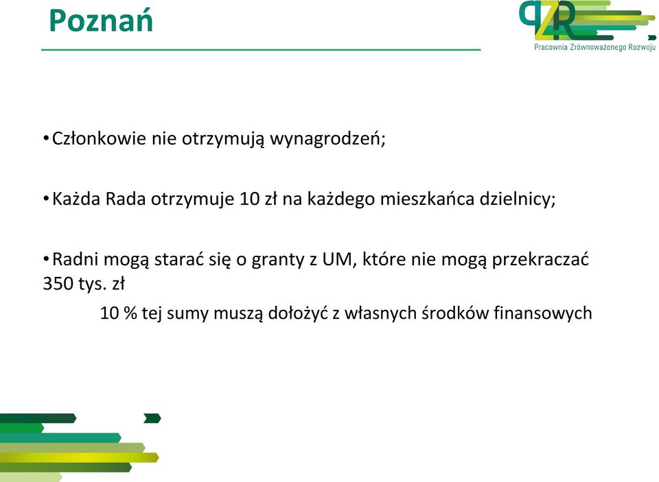 starać się o granty z UM, które nie mogą przekraczać 350