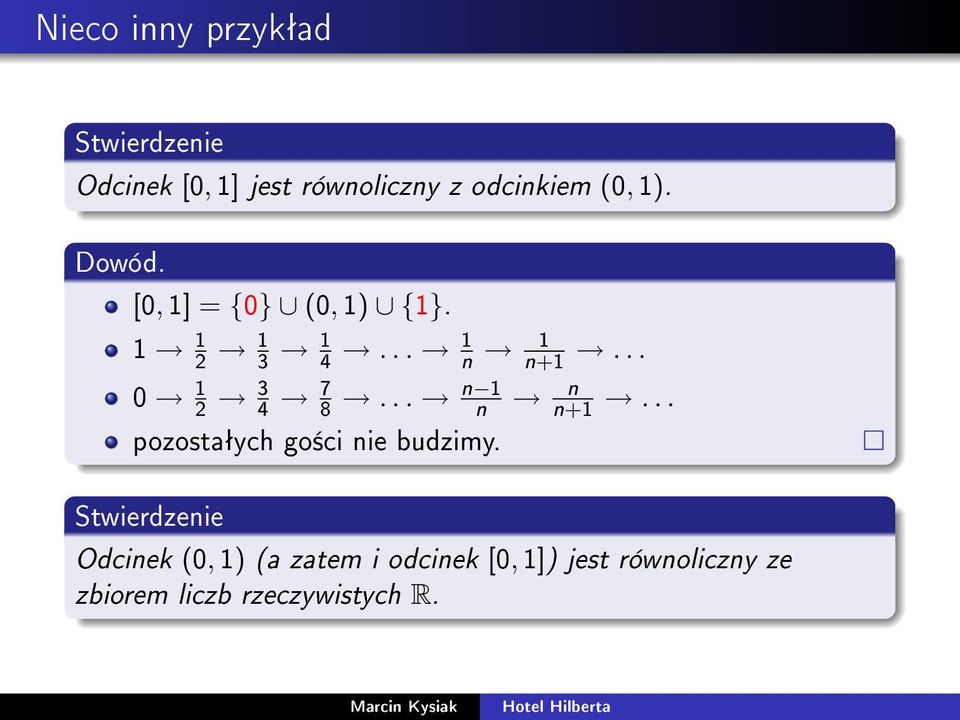 .. 0 1 2 3 4 7 8... n 1 n n n+1... pozostaªych go±ci nie budzimy.