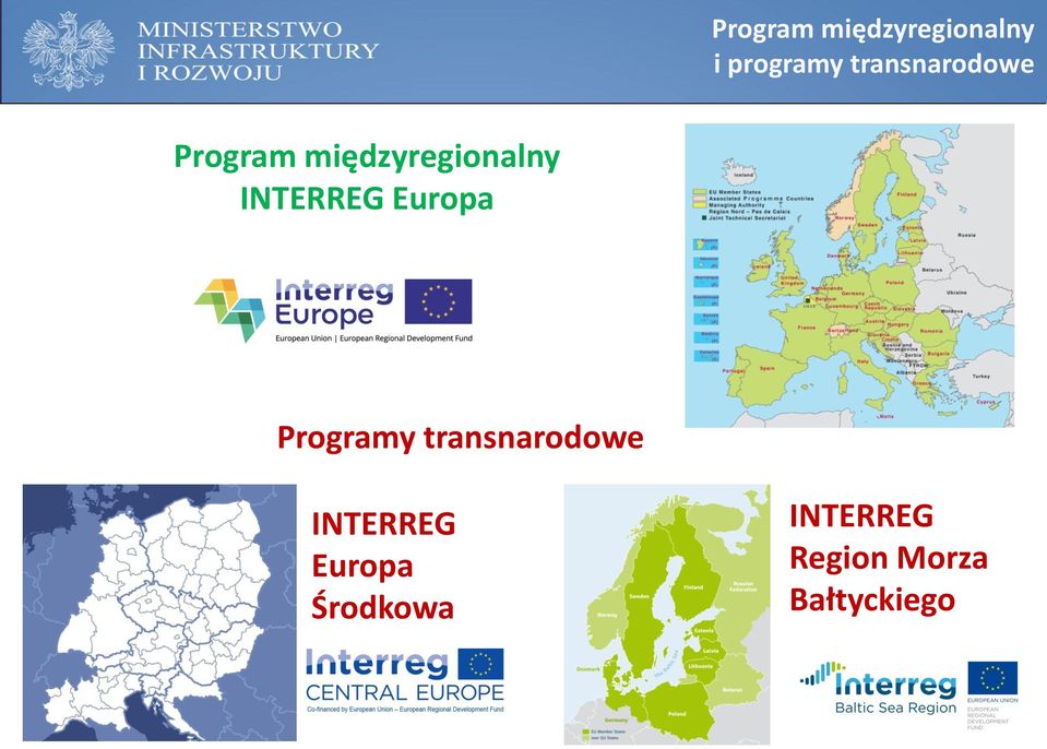 INTERREG Europa Programy transnarodowe INTERREG