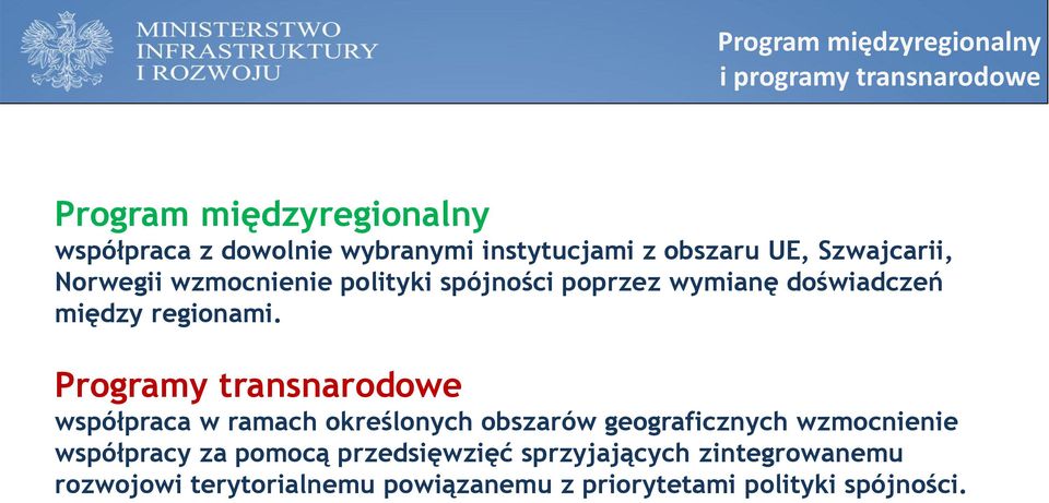 między regionami.