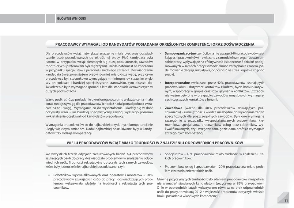 Traciła natomiast na znaczeniu w przypadku specjalistów i personelu średniego szczebla.