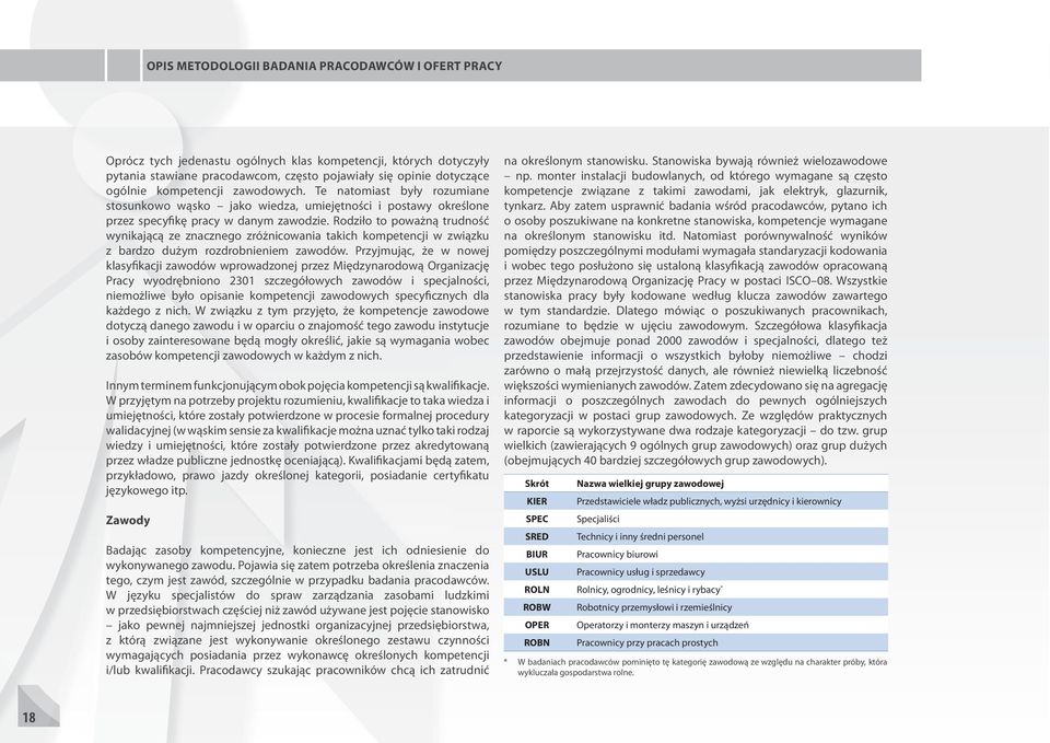 Rodziło to poważną trudność wynikającą ze znacznego zróżnicowania takich kompetencji w związku z bardzo dużym rozdrobnieniem zawodów.