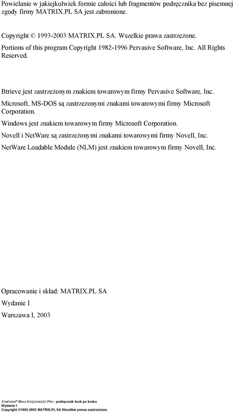 Microsoft, MS-DOS są zastrzeżonymi znakami towarowymi firmy Microsoft Corporation. Windows jest znakiem towarowym firmy Microsoft Corporation.