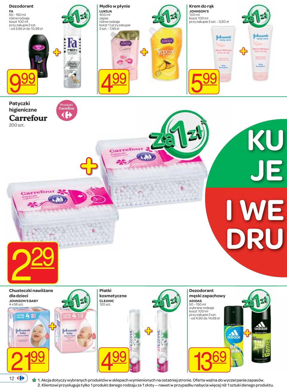 Dezodorant męski zapachowy ADIDAS 50-150 ml wybrane rodzaje koszt 100 ml 2 szt. - od 4,90 do 14,69 zł DRU 21 99 13 12 4 99 69 1.