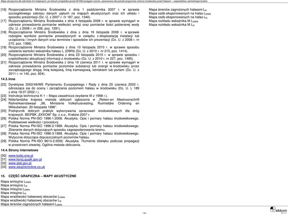 z 2008 r. nr 206, poz. 1291). [18] Rozporządzenie Ministra Środowiska z dnia z dnia 19 listopada 2008 r.