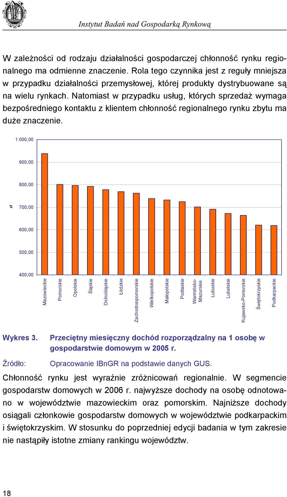 Natomiast w przypadku usług, których sprzedaż wymaga bezpośredniego kontaktu z klientem chłonność regionalnego rynku zbytu ma duże znaczenie.