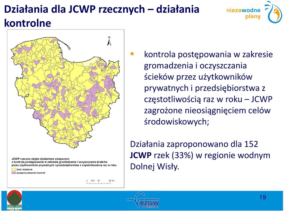 przedsiębiorstwa z częstotliwością raz w roku JCWP zagrożone nieosiągnięciem celów