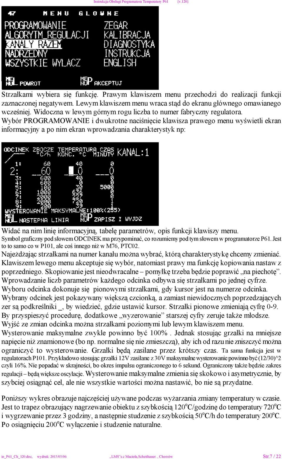Podkreśl Nazwy Komórek Których Dotyczy Poniższy Opis PROGRAMATOR TEMPERATURY P61 Instrukcja obsługi Poniższy opis dotyczy