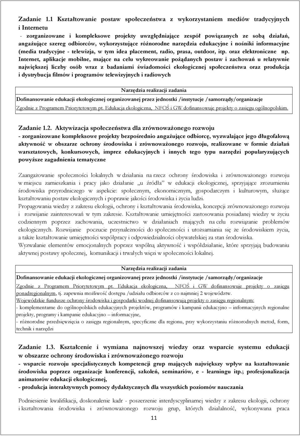 Internet, aplikacje mobilne, mające na celu wykreowanie pożądanych postaw i zachowań u relatywnie największej liczby osób wraz z badaniami świadomości ekologicznej społeczeństwa oraz produkcja i