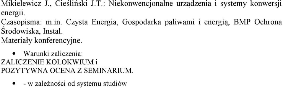 Czysta Energia, Gospodarka paliwami i energią, BMP Ochrona Środowiska, Instal.