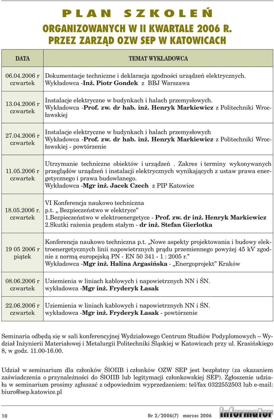Piotr Gondek z BBJ Warszawa Instalacje elektryczne w budynkach i halach przemysłowych. Wykładowca -Prof. zw. dr hab. inż.