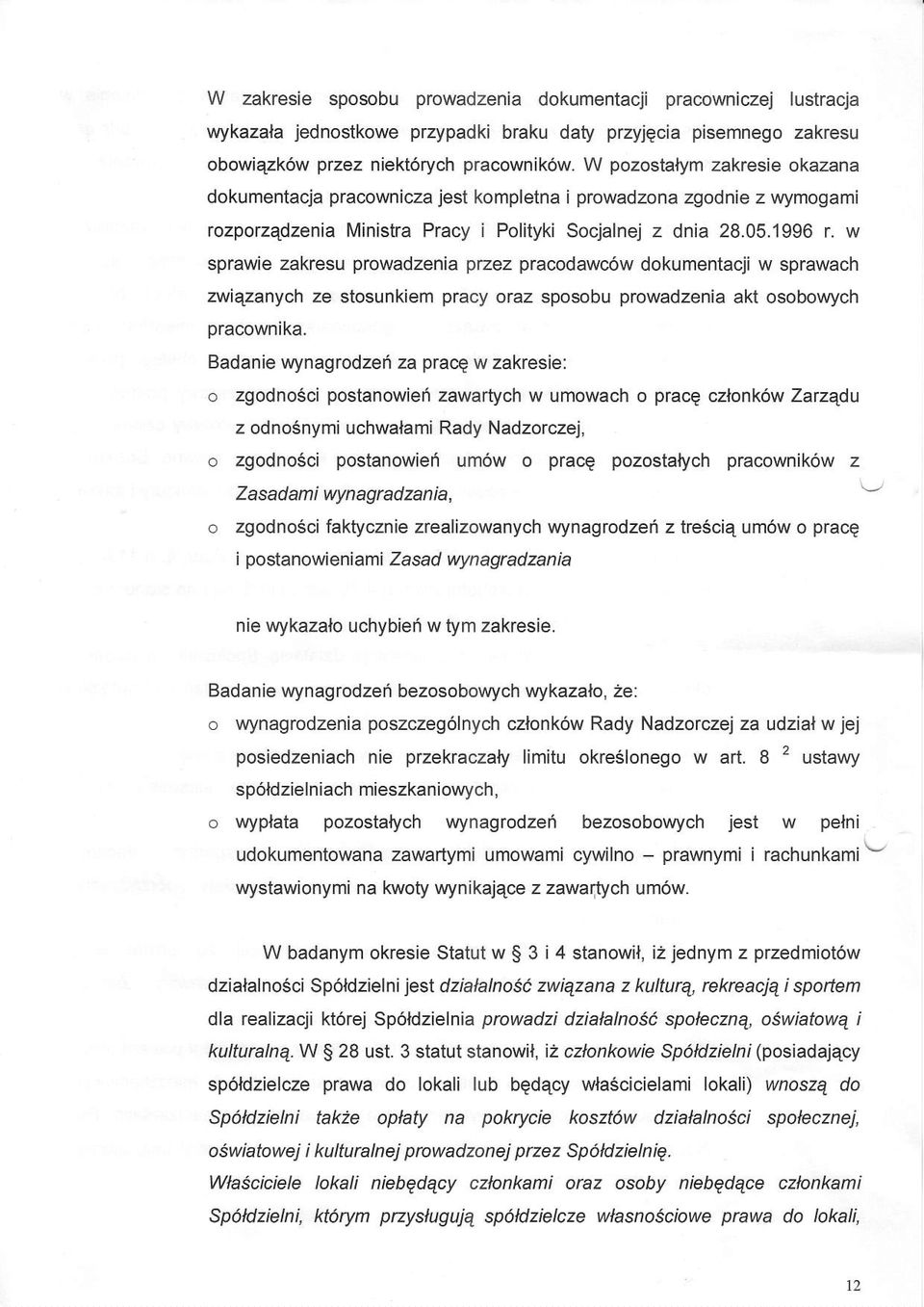 w sprawie zakresu prowadzenia przez pracodawc6w dokumentacji w sprawach zwiqzanych ze stosunkiem pracy oraz sposobu prowadzeni akt osobowych pracownika, Badanie wynagrodzeh za pracq w zakresie: o