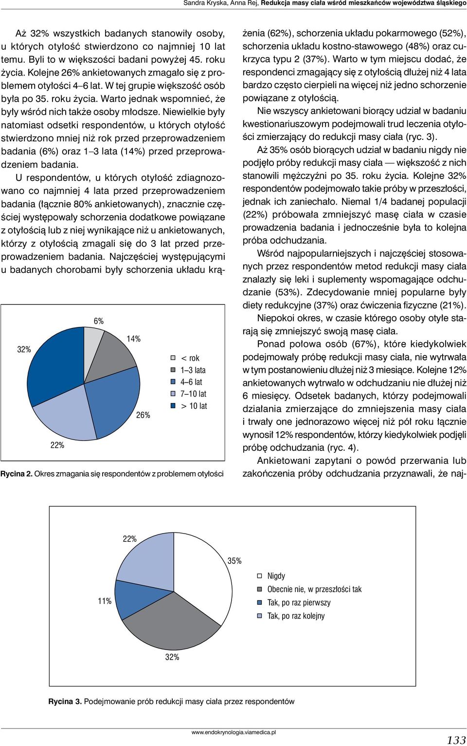 Kolejne 26% ankietowanych zmagało się z problemem otyłości 4 6 lat. W tej grupie większość osób była po 35. roku życia. Warto jednak wspomnieć, że były wśród nich także osoby młodsze.