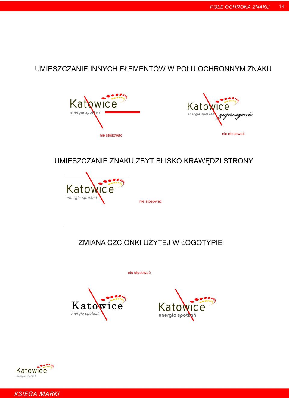 ZNAKU UMIESZCZANIE ZNAKU ZBYT BLISKO