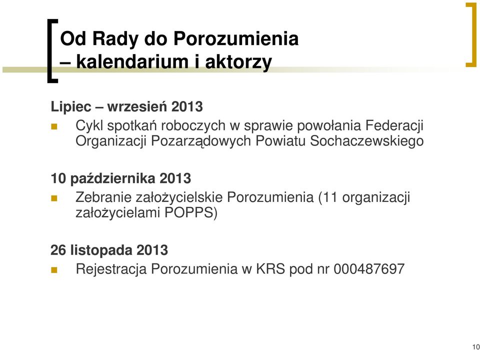 Sochaczewskiego 10 października 2013 Zebranie założycielskie Porozumienia (11