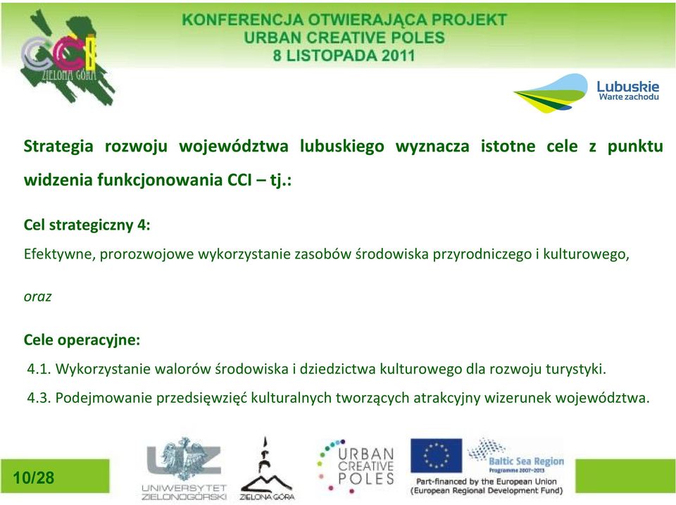 kulturowego, oraz Cele operacyjne: 4.1.