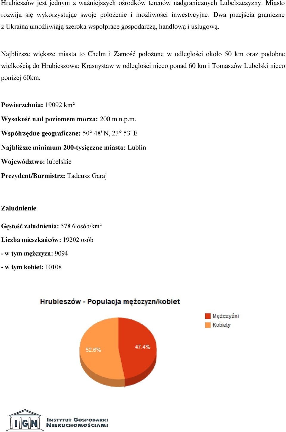 Najbliższe większe miasta to Chełm i Zamość położone w odległości około 50 km oraz podobne wielkością do Hrubieszowa: Krasnystaw w odległości nieco ponad 60 km i Tomaszów Lubelski nieco poniżej 60km.