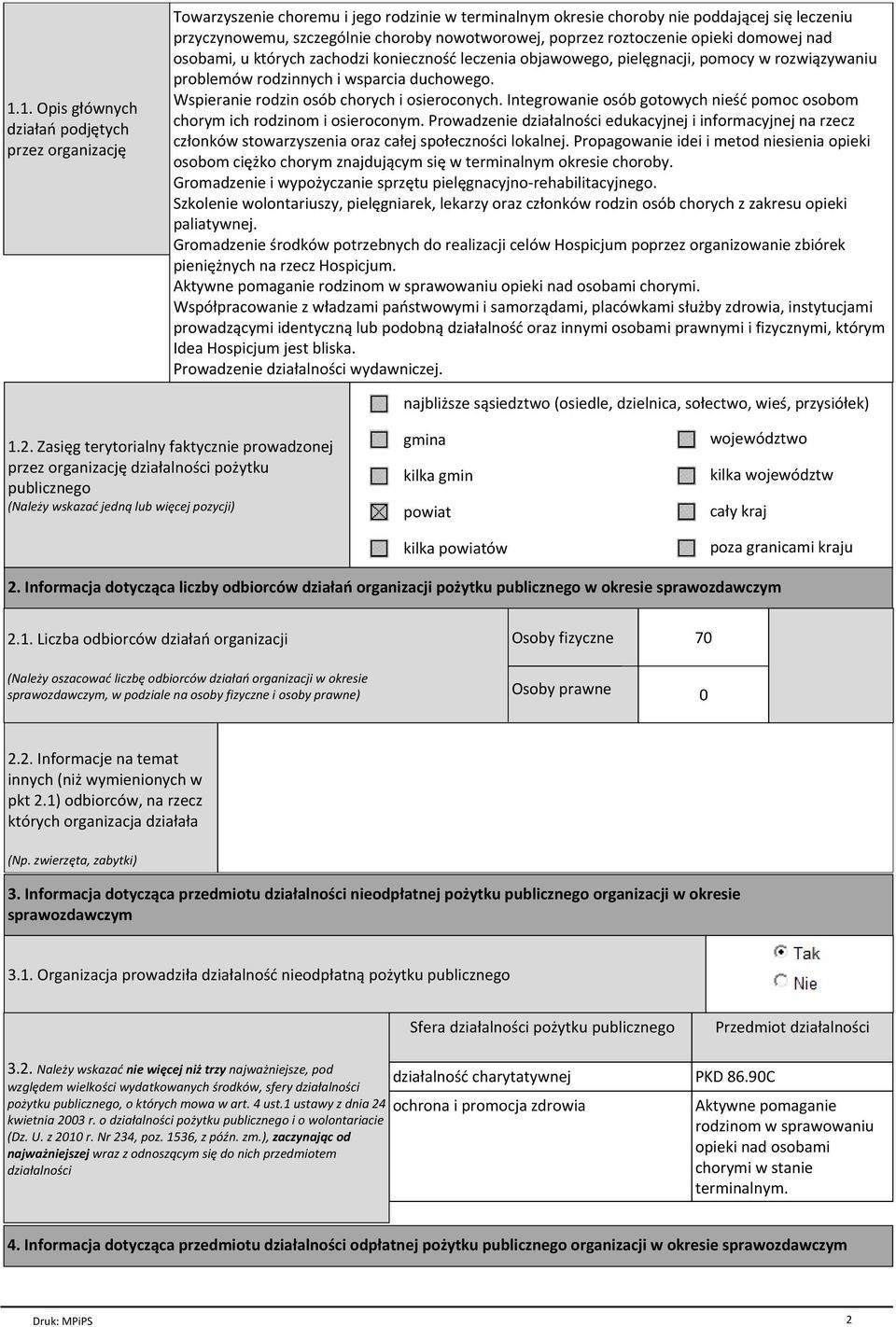 Wspieranie rodzin osób chorych i osieroconych. Integrowanie osób gotowych nieść pomoc osobom chorym ich rodzinom i osieroconym.