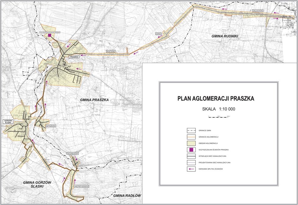 GORZÓW ŚLĄSKI SZYSZKÓW GRANICE GMIN GRANICE AGLOMERACJI OBSZAR AGLOMERACJI OCZYSZCZALNIA ŚCIEKÓW