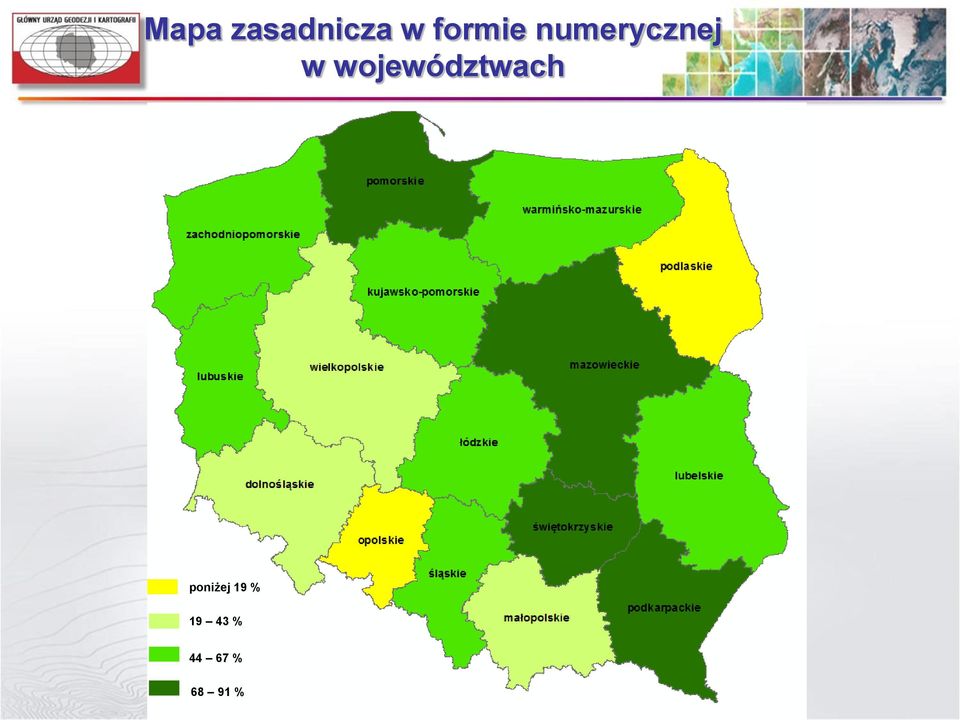 województwach poniżej