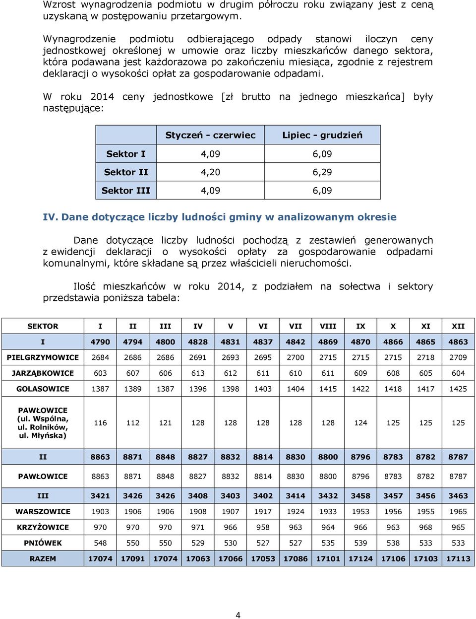 zgodnie z rejestrem deklaracji o wysokości opłat za gospodarowanie odpadami.