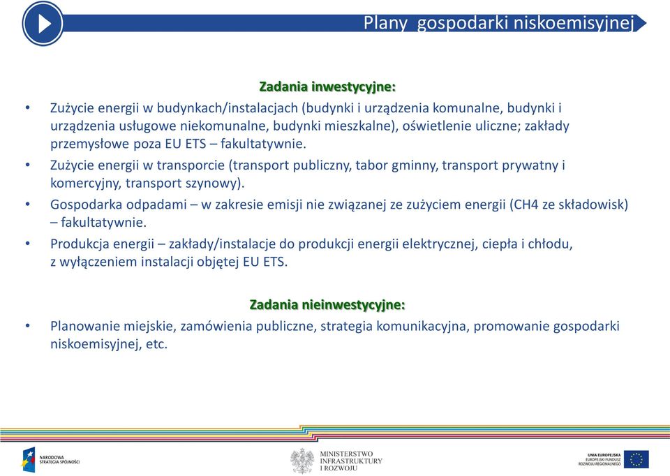 Zużycie energii w transporcie (transport publiczny, tabor gminny, transport prywatny i komercyjny, transport szynowy).