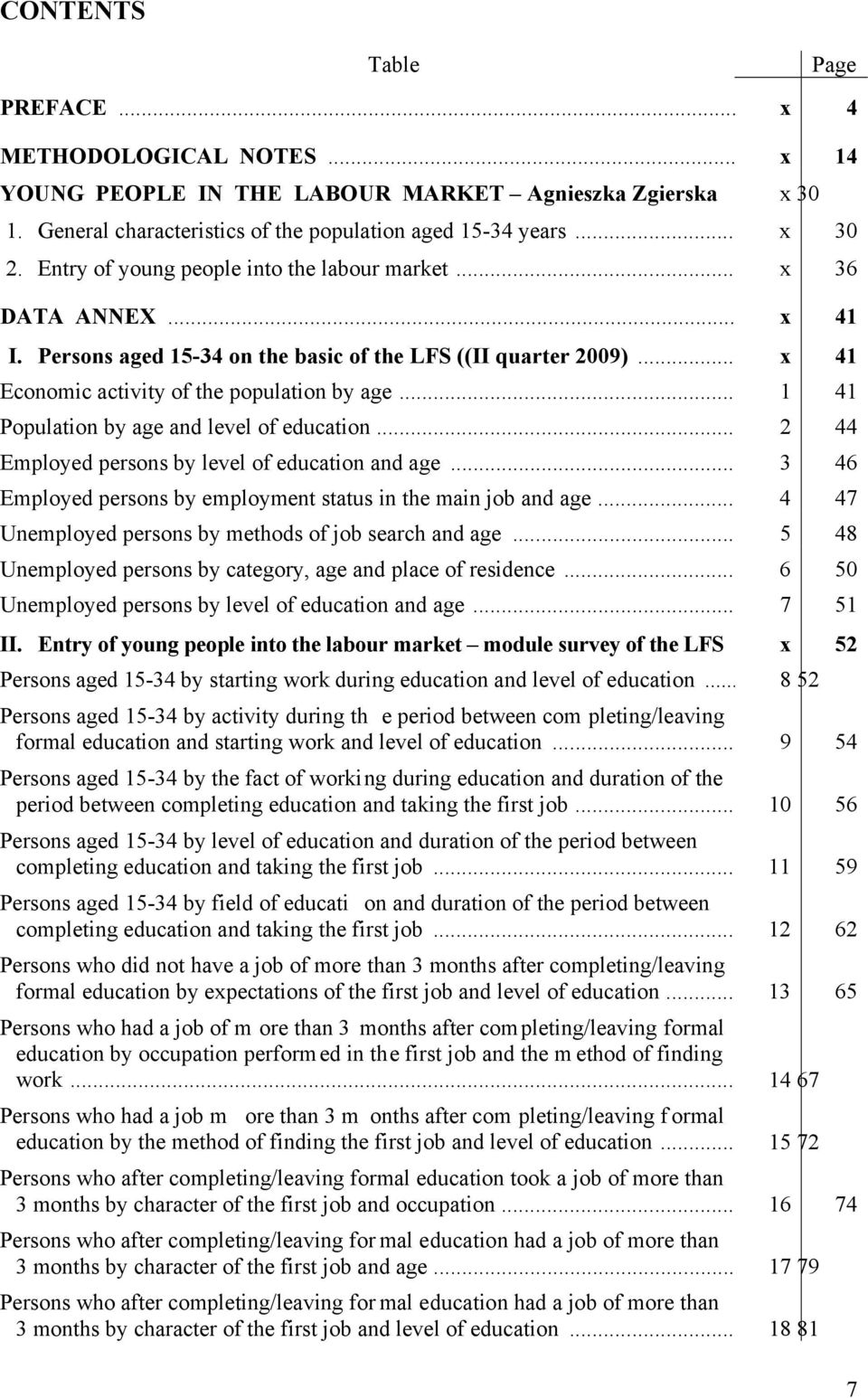 .. 1 41 Population by age and level of education... 2 44 Employed persons by level of education and age... 3 46 Employed persons by employment status in the main job and age.