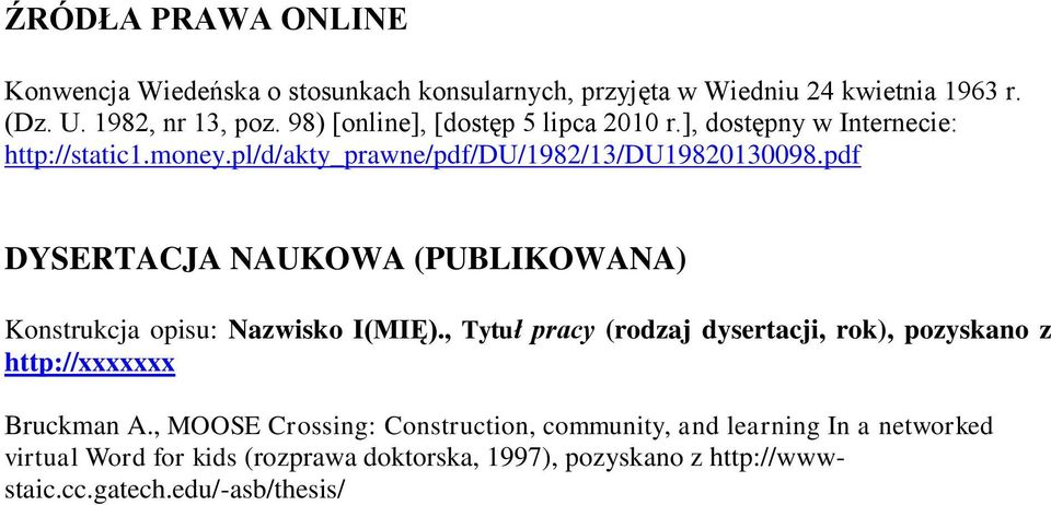 pdf DYSERTACJA NAUKOWA (PUBLIKOWANA) Konstrukcja opisu: Nazwisko I(MIĘ).