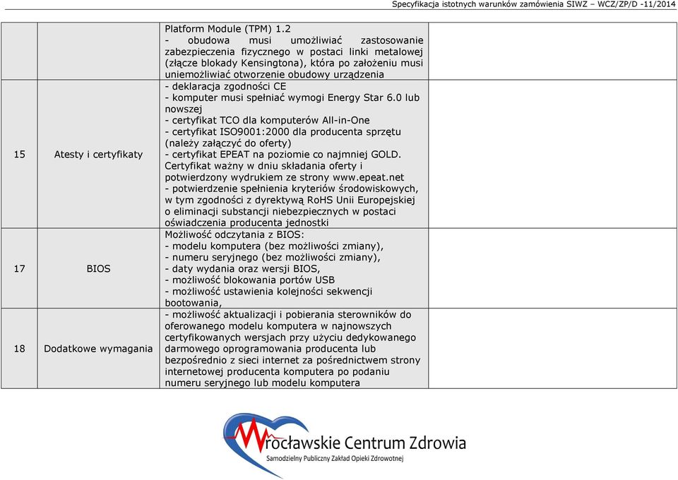 deklaracja zgodności CE - komputer musi spełniać wymogi Energy Star 6.