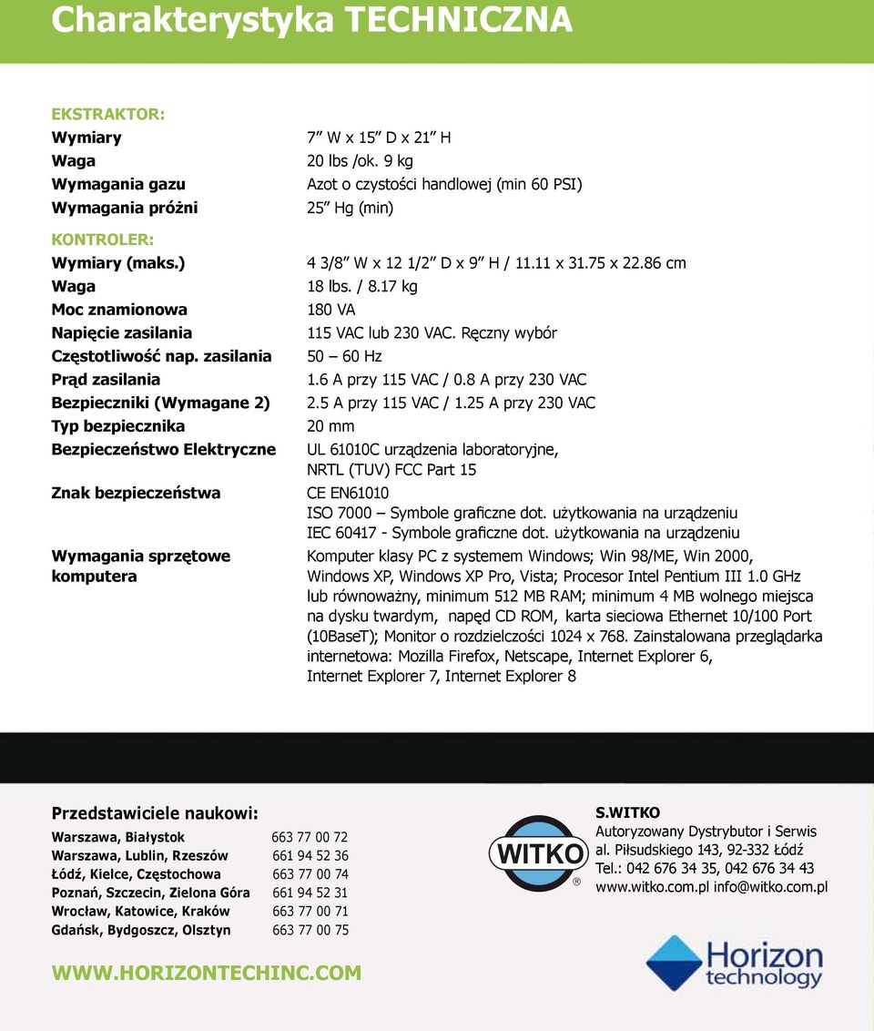 zasilania Prąd zasilania Bezpieczniki (Wymagane 2) Typ bezpiecznika Bezpieczeństwo Elektryczne Znak bezpieczeństwa 4 3/8 W x 12 1/2 D x 9 H / 11.11 x 31.75 x 22.86 cm 18 lbs. / 8.