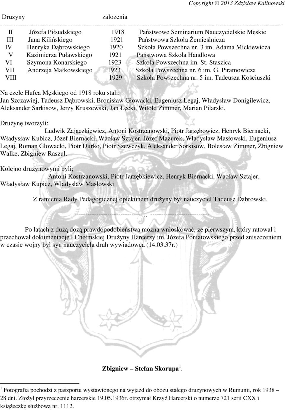 Adama Mickiewicza V Kazimierza Puławskiego 1921 Państwowa Szkoła Handlowa VI Szymona Konarskiego 1923 Szkoła Powszechna im. St. Staszica VII Andrzeja Małkowskiego 1923 Szkoła Powszechna nr. 6 im. G.