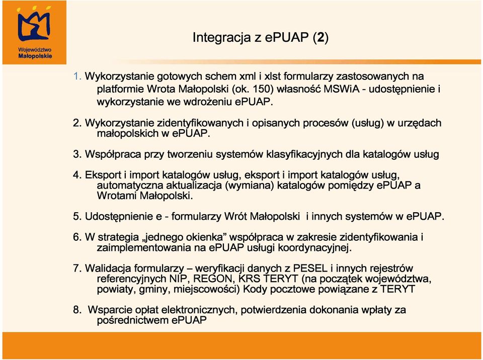 Współpraca praca przy tworzeniu systemów klasyfikacyjnych dla katalogów usług ug 4.