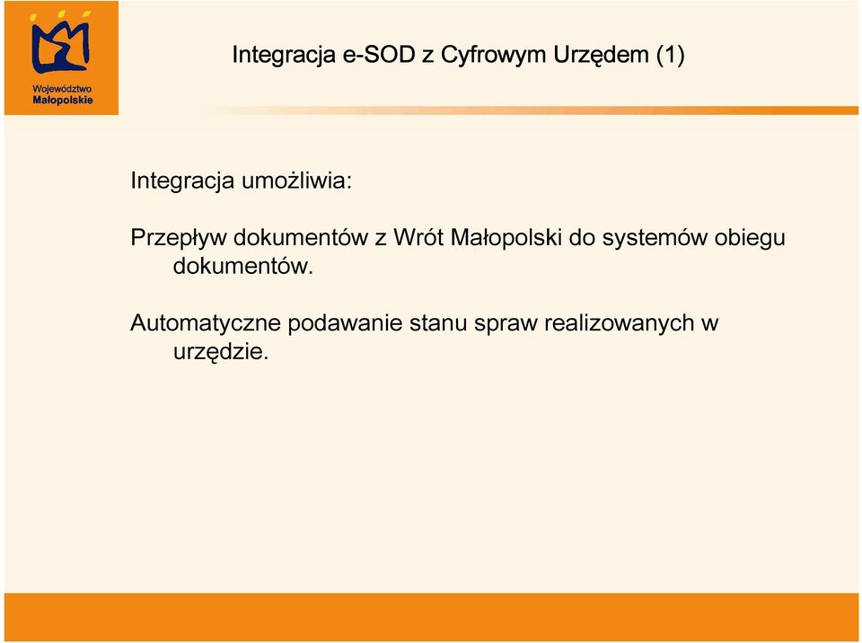 Wrót Małopolski do systemów obiegu dokumentów.