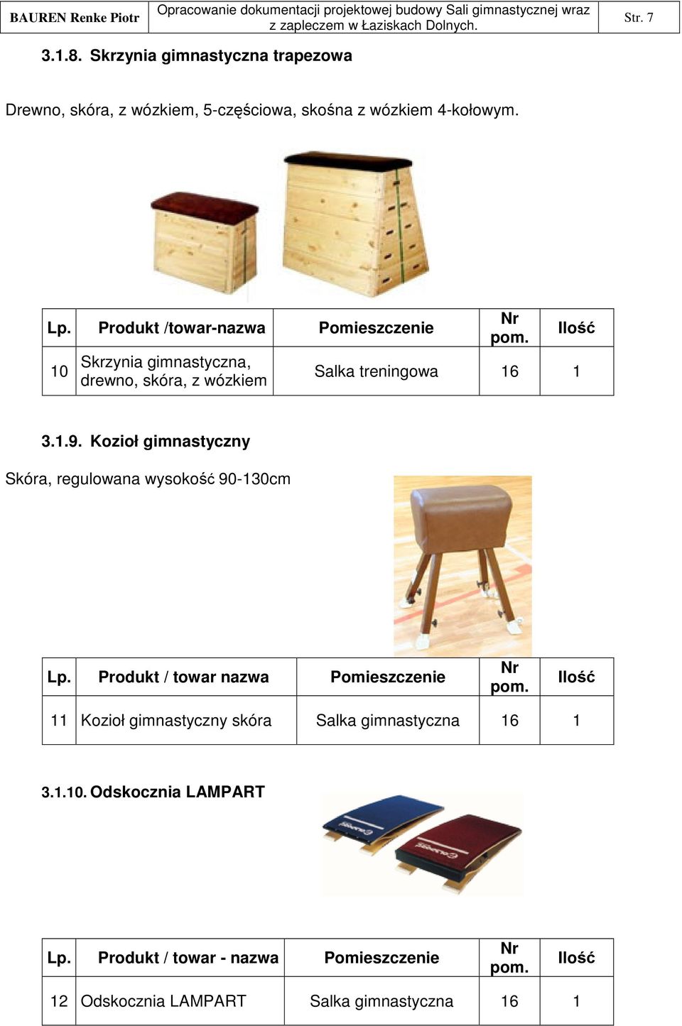 Kozioł gimnastyczny Skóra, regulowana wysoko 90-130cm Lp.