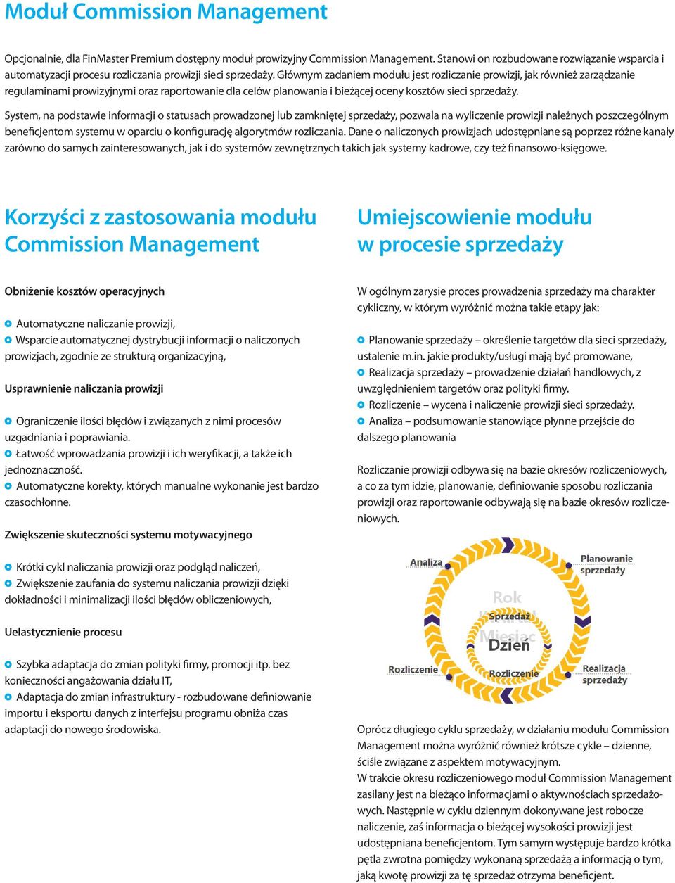 Głównym zadaniem modułu jest rozliczanie prowizji, jak również zarządzanie regulaminami prowizyjnymi oraz raportowanie dla celów planowania i bieżącej oceny kosztów sieci sprzedaży.