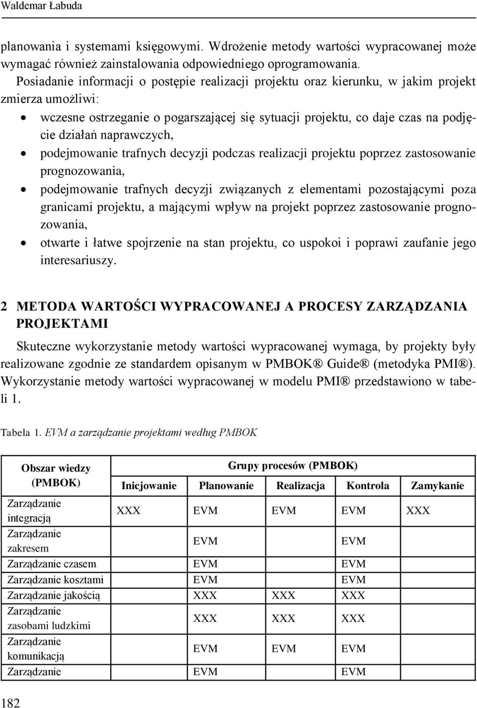 naprawczych, podejmowanie trafnych decyzji podczas realizacji projektu poprzez zastosowanie prognozowania, podejmowanie trafnych decyzji związanych z elementami pozostającymi poza granicami projektu,