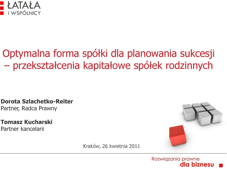 Dorota Szlachetko-Reiter Partner, Radca Prawny