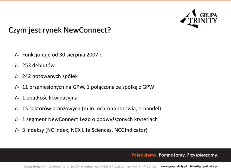 GPW 1 upadłość likwidacyjna 15 sektorów branżowych (m.in.