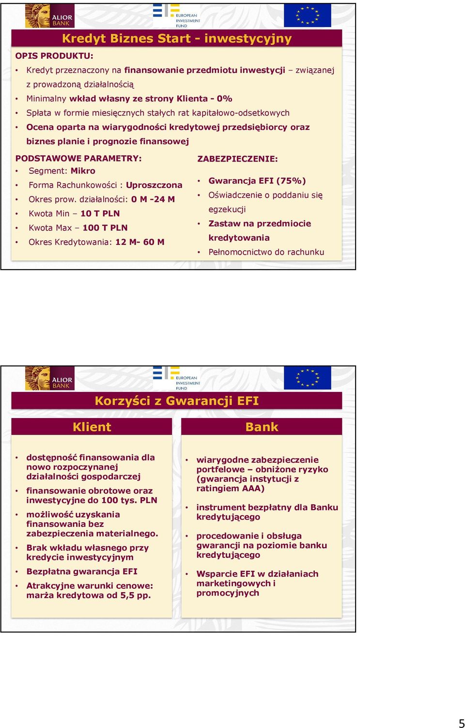 Mikro Forma Rachunkowości : Uproszczona Gwarancja EFI (75%) Okres prow.