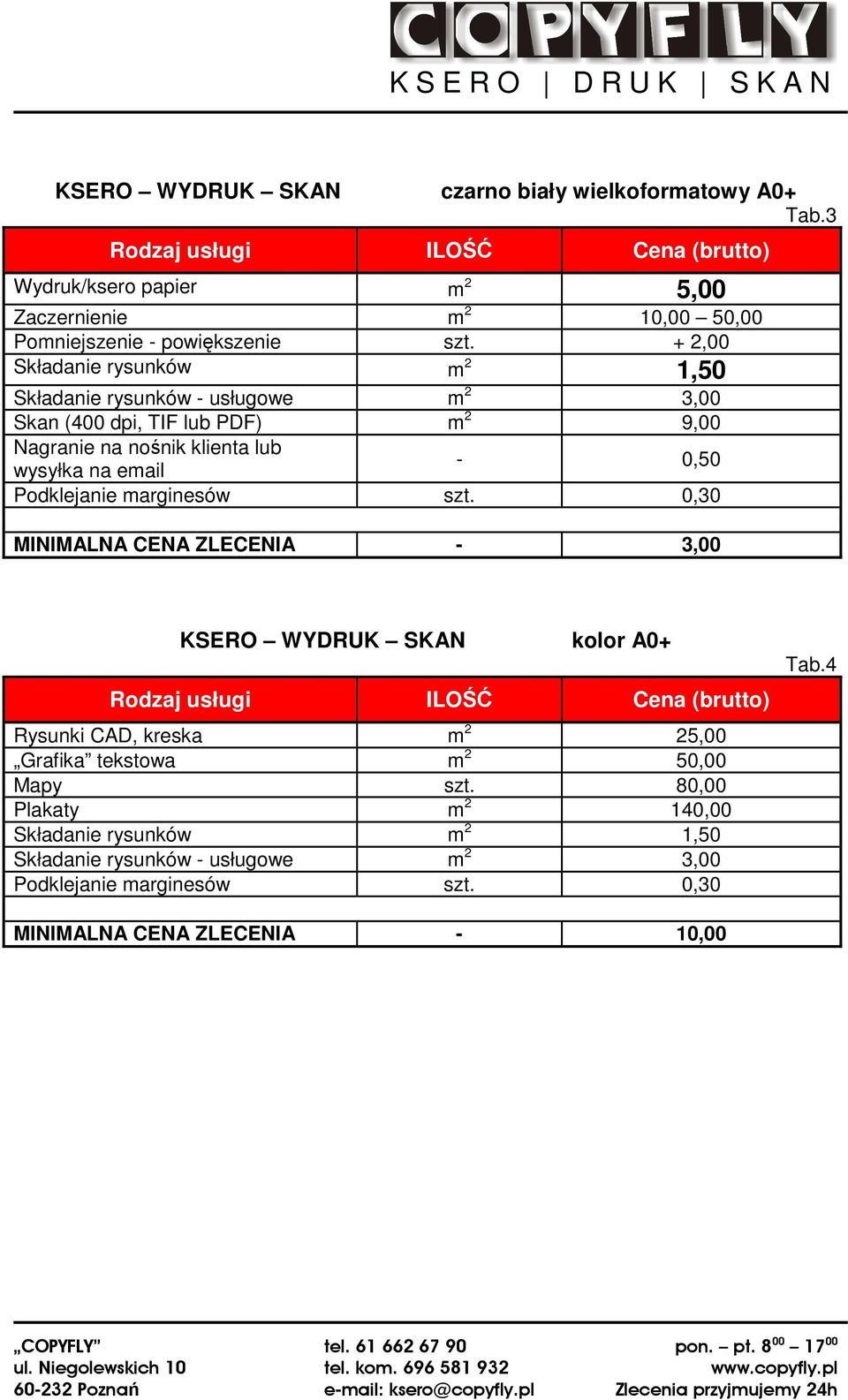 - 0,50 Podklejanie marginesów szt.