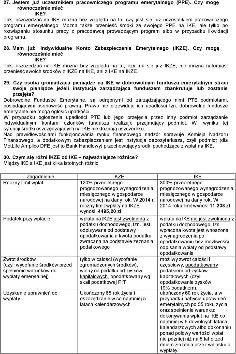 Można także przenieść środki ze swojego PPE na IKE, ale tylko po rozwiązaniu stosunku pracy z pracodawcą prowadzącym program albo w przypadku likwidacji programu. 28.