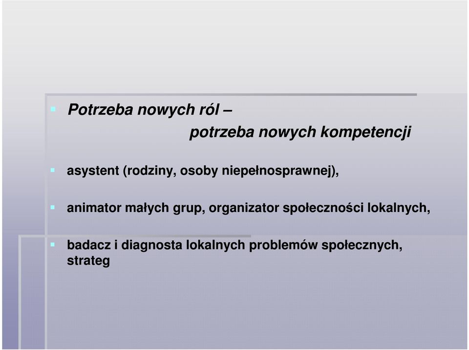 małych grup, organizator społeczności lokalnych,
