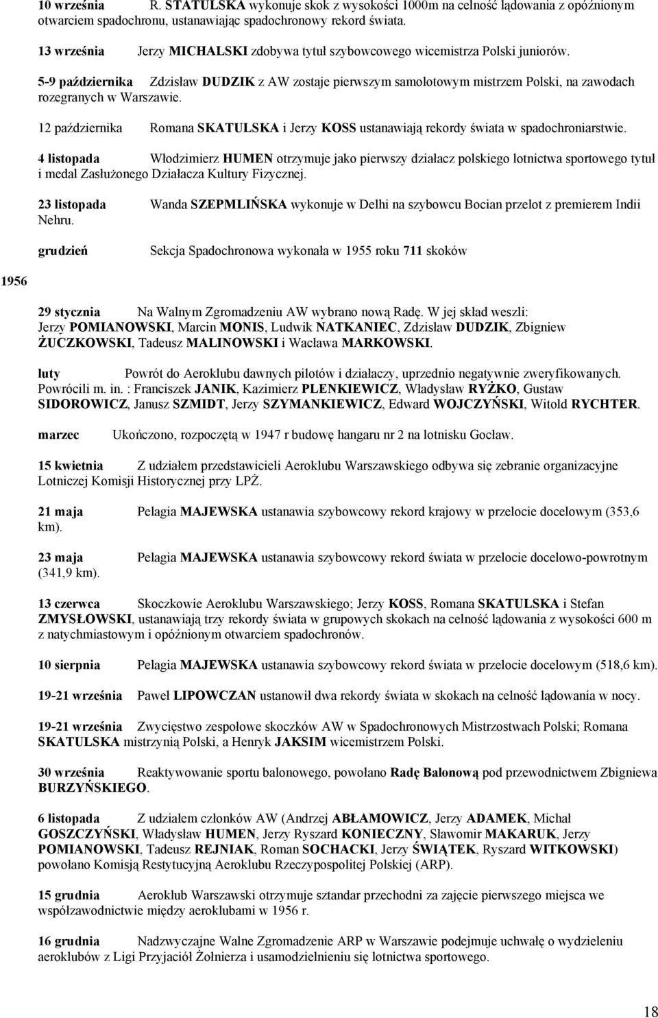 5-9 października Zdzisław DUDZIK z AW zostaje pierwszym samolotowym mistrzem Polski, na zawodach rozegranych w Warszawie.