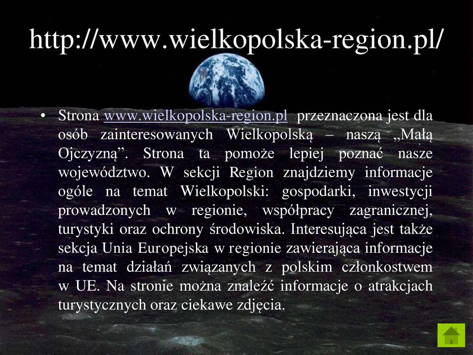 W sekcji Region znajdziemy informacje ogóle na temat Wielkopolski: gospodarki, inwestycji prowadzonych w regionie, współpracy zagranicznej,