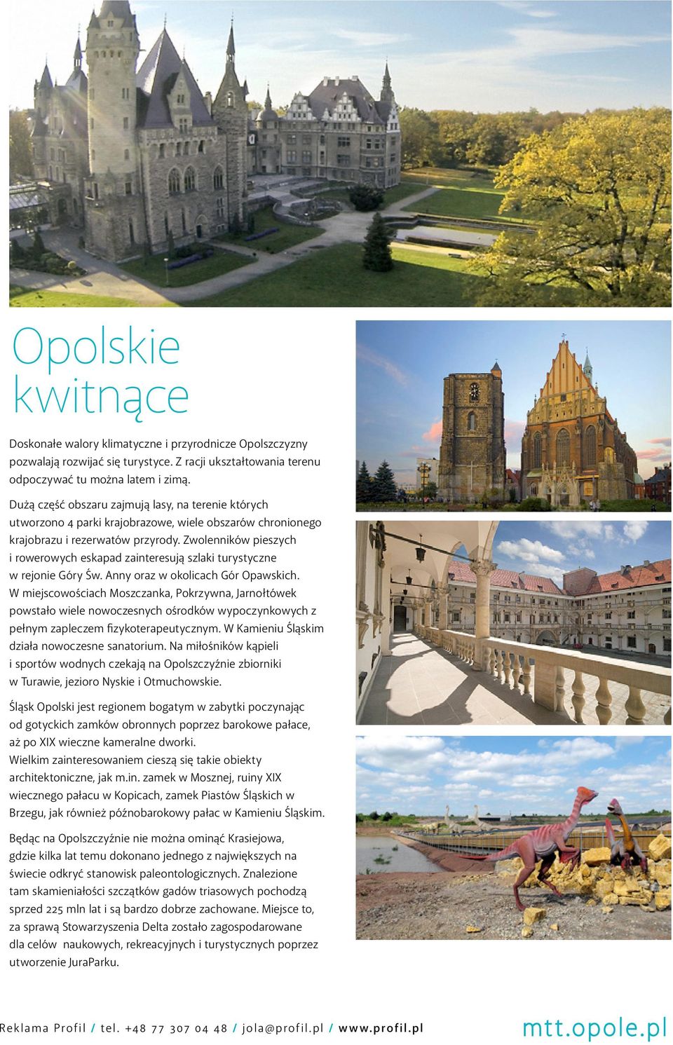 Zwolenników pieszych i rowerowych eskapad zainteresują szlaki turystyczne w rejonie Góry Św. Anny oraz w okolicach Gór Opawskich.