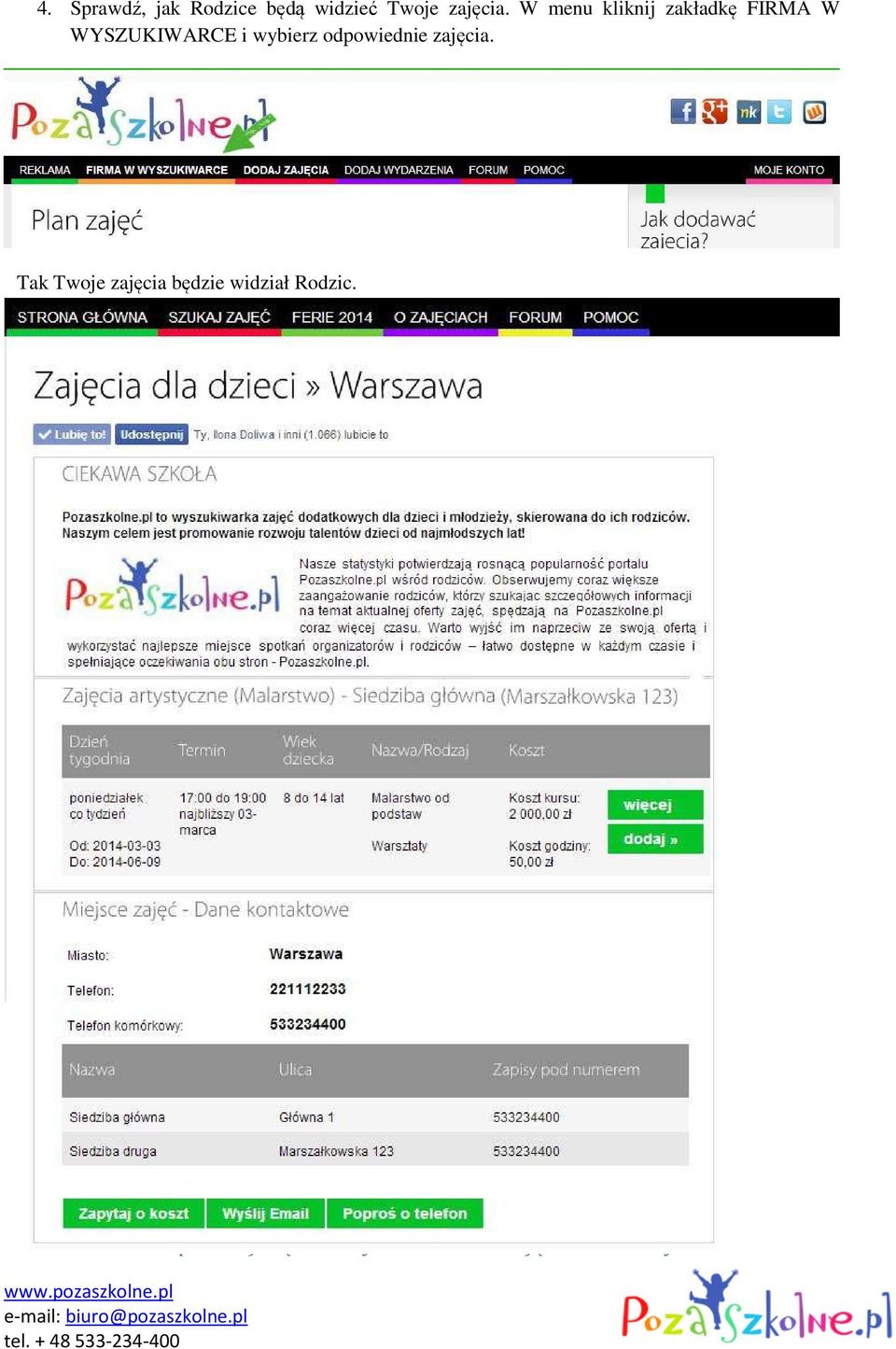 W menu kliknij zakładkę FIRMA W