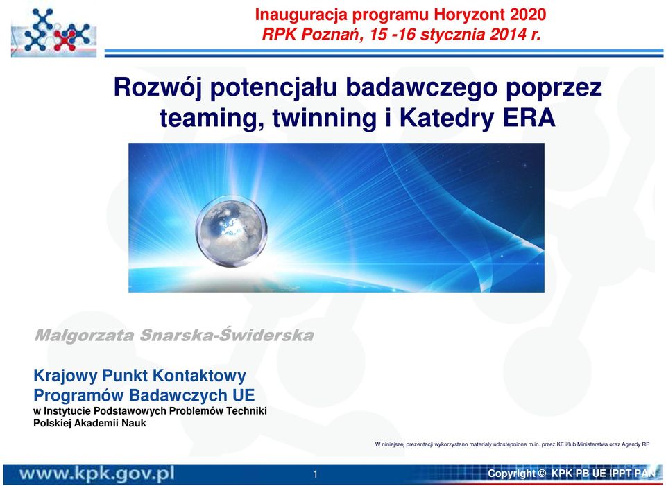 Punkt Kontaktowy Programów Badawczych UE w Instytucie Podstawowych Problemów Techniki Polskiej Akademii