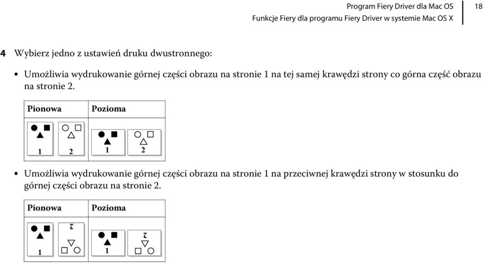 Pionowa Pozioma 1 2 1 2 Umożliwia wydrukowanie górnej części obrazu na stronie 1 na