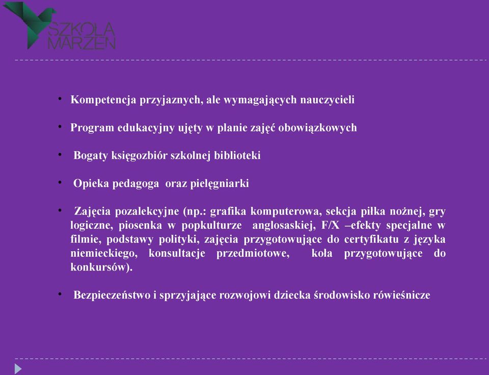 : grafika komputerowa, sekcja piłka nożnej, gry logiczne, piosenka w popkulturze anglosaskiej, F/X efekty specjalne w filmie, podstawy