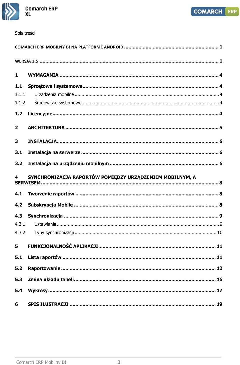 .. 6 4 SYNCHRONIZACJA RAPORTÓW POMIĘDZY URZĄDZENIEM MOBILNYM, A SERWISEM.... 8 4.1 Tworzenie raportów... 8 4.2 Subskrypcja Mobile... 8 4.3 Synchronizacja... 9 4.3.1 Ustawienia.